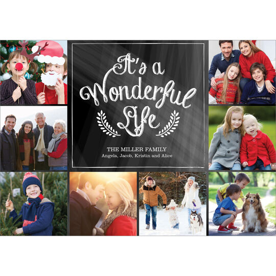 Chalkboard It's A Wonderful Life Photo Cards